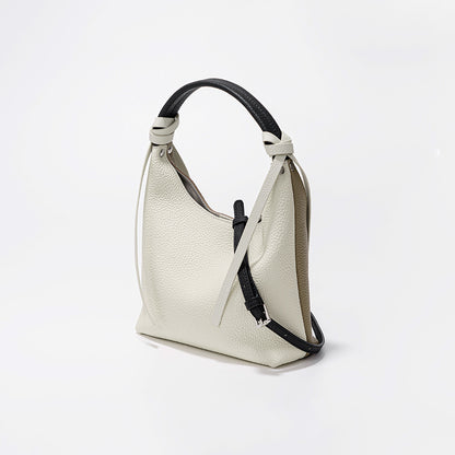 Chic Korean Inspired Color Block Lunch Bag Versatile Crossbody Tote for Commuting Leather Handbag for Women