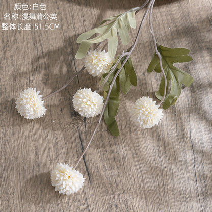 Elegant Fake Green Plant with Dancing Dandelions – Lifelike Faux Flower Wedding Decor for Modern Celebrations - INS Style MW66783