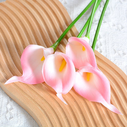 Realistic Mini PU Calla Lily Bouquet - Stunning Artificial Flower for Weddings, Home Decor, and Photography Props | Perfect for Brides and Special Occasions