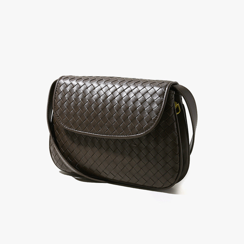 Luxurious Handmade Lambskin Woven Bag for Women Commute Tote Genuine Leather Fashion Handbag