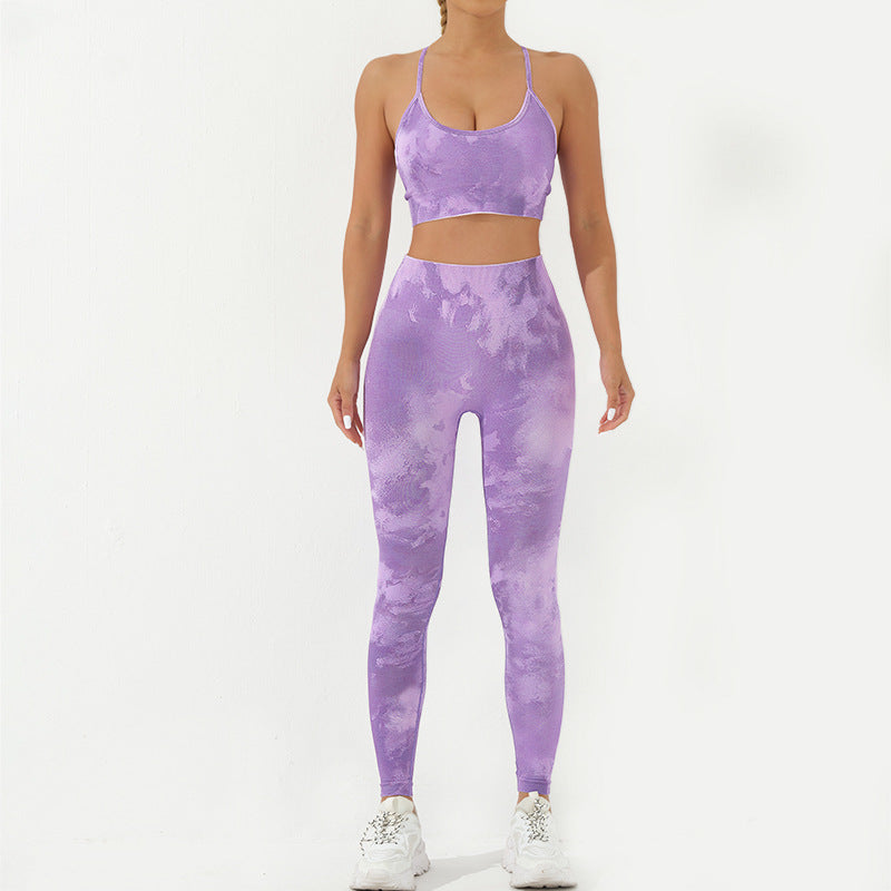 Seamless Printed High End 3 Piece Yoga Set Quick Dry Breathable and Sculpting Leggings for Comfort and Style