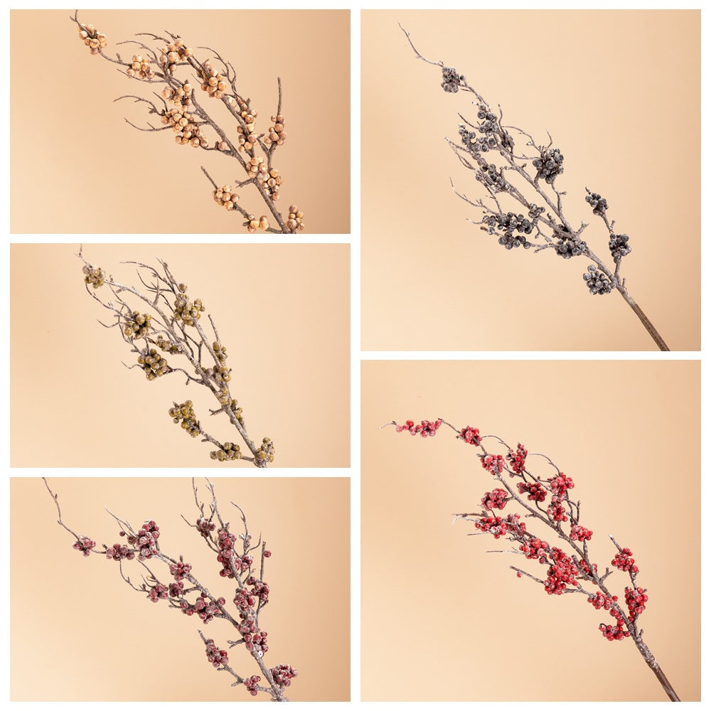 Elegant Wedding-Inspired Faux Winterberry Mini Branches - Perfect for Home Decor - Stylish Ins Aesthetic - MW82109