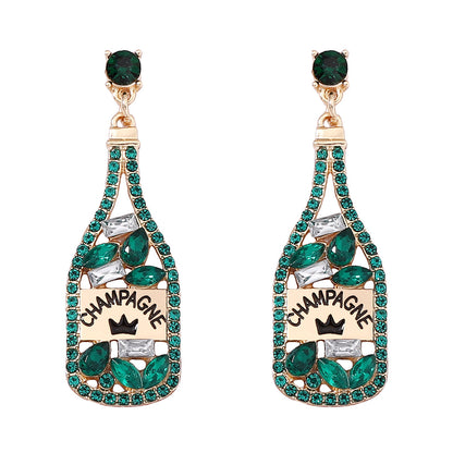 Personalized Element-Inspired Rhinestone Letter Bottle Charm Earrings for Women – Trendy and Unique Fashion Statement
