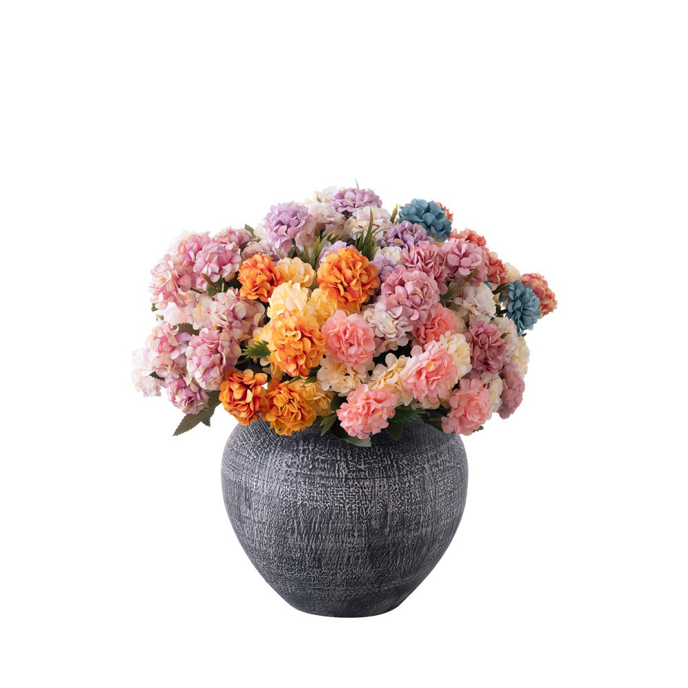 Stunning Faux Flower Bouquet - Small Mums Decorative Arrangement for Home Decor & Wedding Handheld Flowers - Perfect for Wall Plant Decorations - MW55502