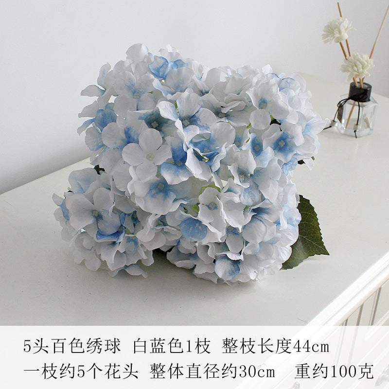 Elegant 5-Head Hydrangea Artificial Flowers - Realistic Silk Floral Arrangements for Weddings, Events, Hotels, and Home Decor