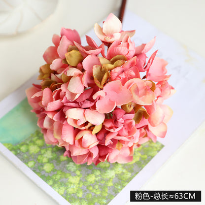 Stunning Faux Single Branch Oil Painting Style Lollipop Hydrangea - Perfect for Weddings, Photoshoots, and Home Decor