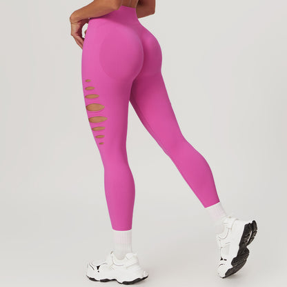 Seamless High Waisted Peach Butt Yoga Pants Women's Fitness Leggings for Running and Activewear Style 7711