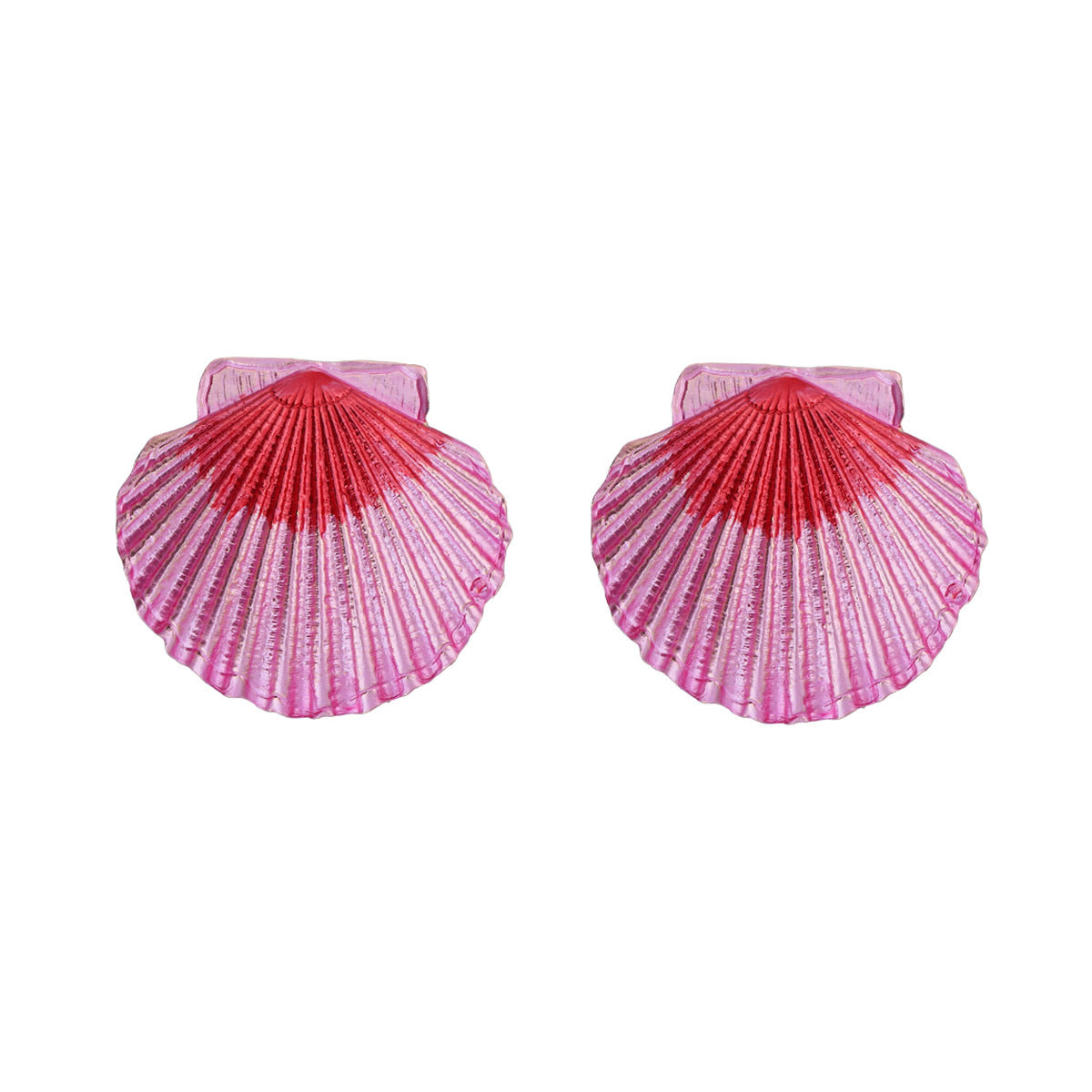 Chic Casual Holiday-Inspired Alloy Color-Block Shell Statement Earrings - Unique Minimalist Design for Trendy Women
