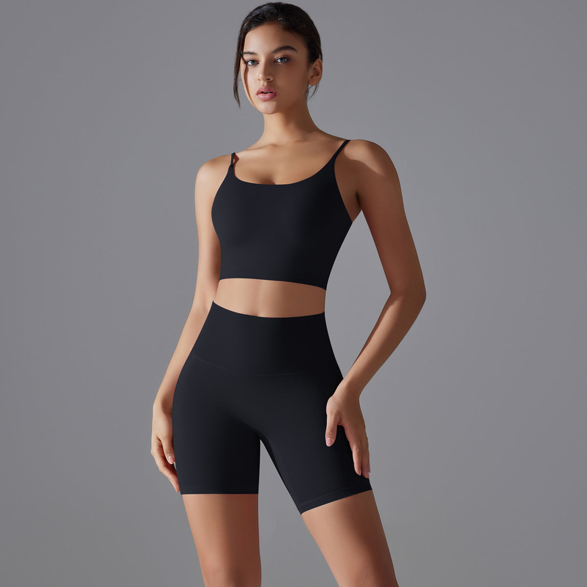 High Waisted Backless Sports Shorts Set for Women No Underwear Comfort for Running Yoga and Gym Workouts