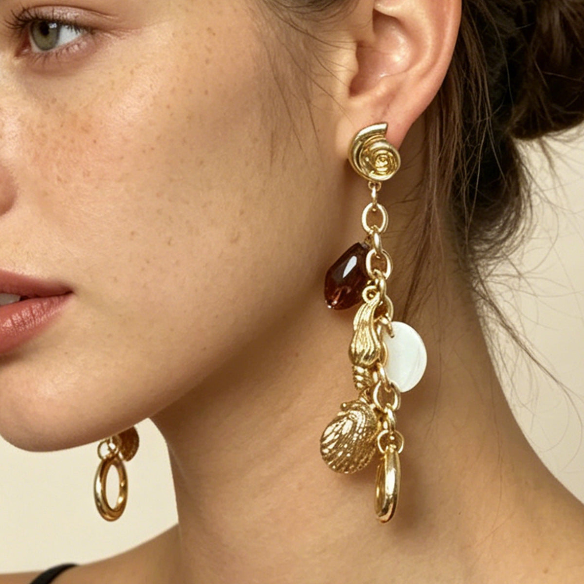 Chic Summer Vacation Shell Earrings - Unique and Exquisite Sea Conch Drop Earrings for a Stylish Touch