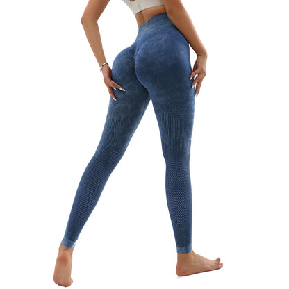 High Waisted Seamless Yoga Pants for Women Peach Lift Workout Leggings with Soft Sand Washed Fabric for Comfort and Style During Running and Fitness