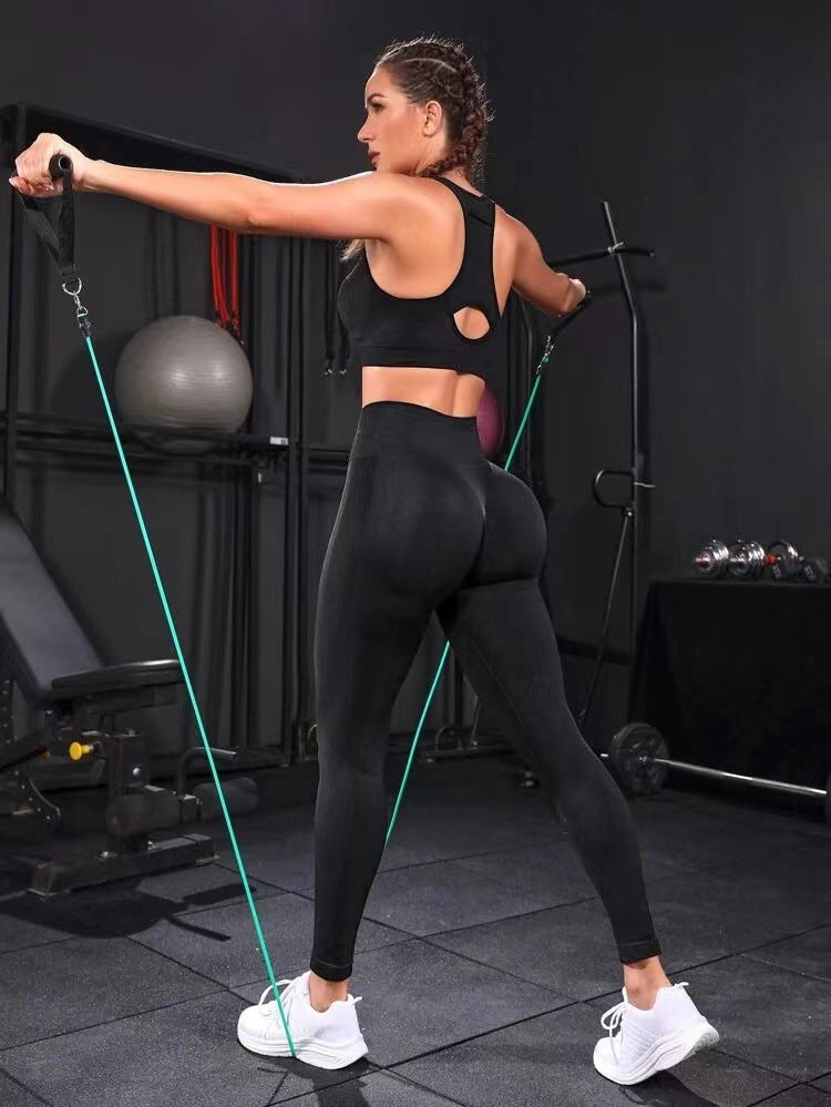 Seamless High Waisted Butt Lifting Leggings and Backless Tank Top Yoga Set for Women for Workouts and Daily Wear