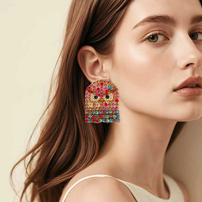 Charming Minimalist Halloween Owl Earrings with Rhinestones - Perfect for the Festive Season and Everyday Wear