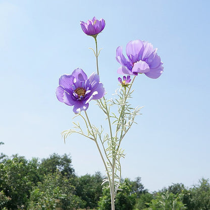 Stunning Artificial Queen Cosmos Flower - Single Stem Decorative Floral Arrangement for Home, Weddings, and Events - Perfect for Soft Decor and Stylish Embellishments