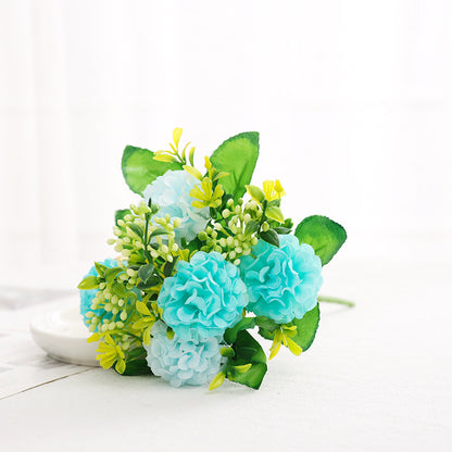 Silk Flower Eternal Bouquet - Realistic Simulation Peony and Ping Pong Chrysanthemum for Home Decor, Photography, and Wedding Handheld Flower Arrangements