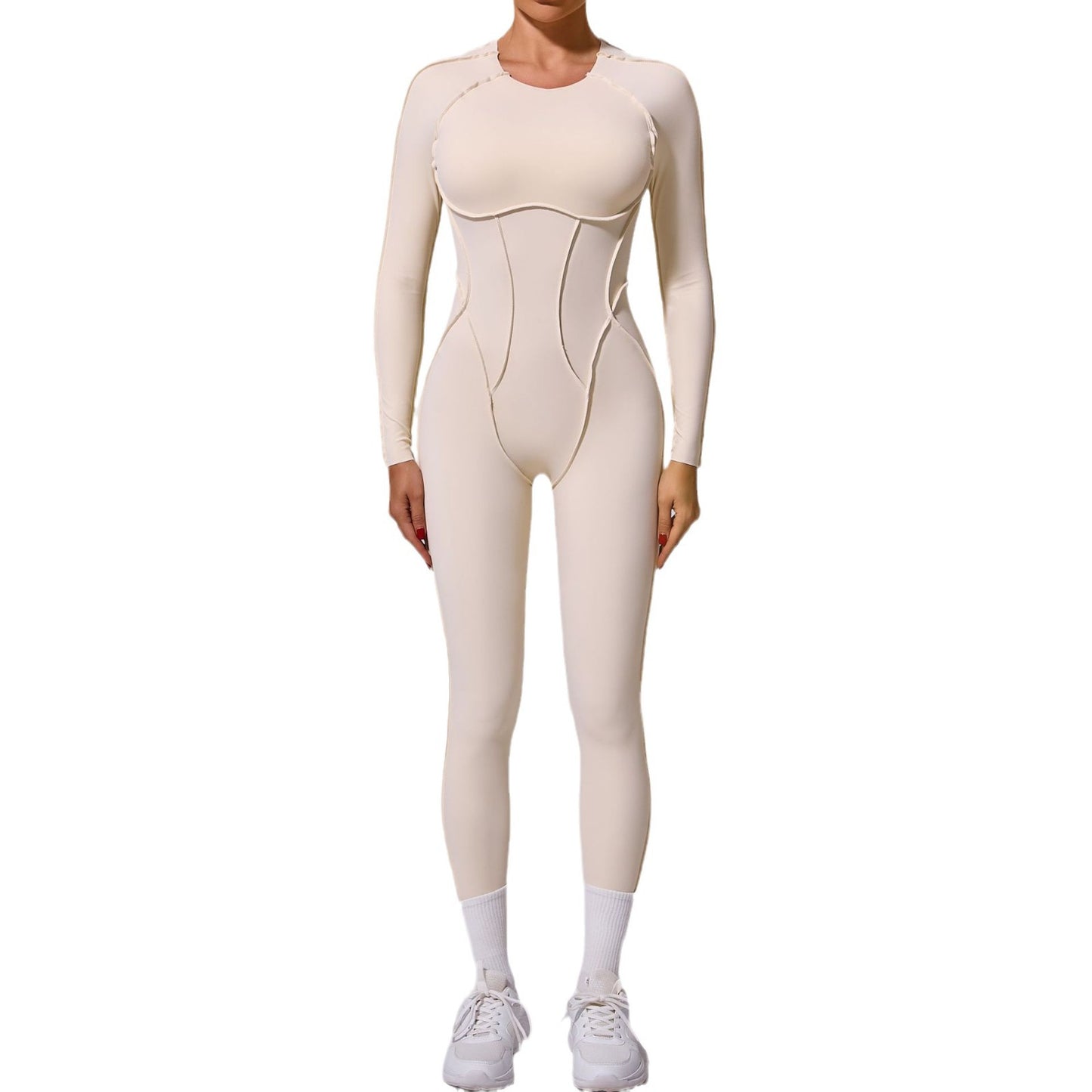 Winter One Piece Sports Bodysuit Long Sleeve Backless Yoga Outfit with Full Length Tights for Comfort and Style