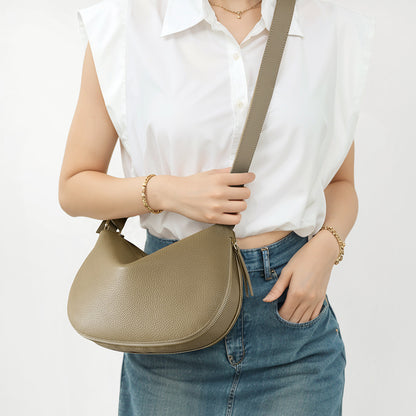 Large Capacity Women s Genuine Leather Crossbody Bag Hobo Purse Made from Cowhide