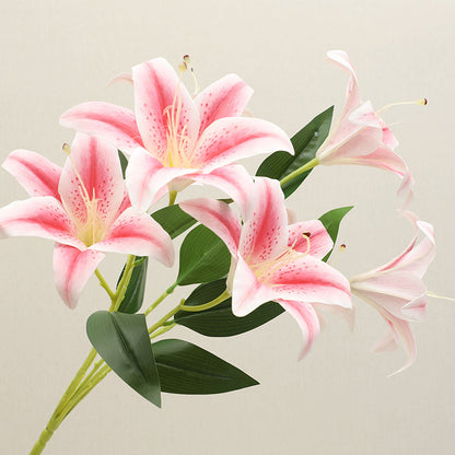 7-Head Artificial Lily Flower Arrangement for Weddings and Home Decor - Stunning Indoor Decoration Piece