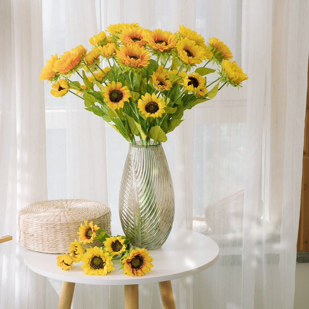 Stunning Sunflower Faux Floral Arrangement - Elegant Wedding Decoration with Realistic Roses - Perfect for Home Decor and Special Occasions | INS Inspired Design MW68111