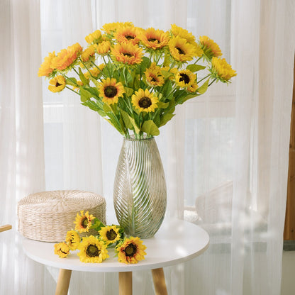 Stunning Sunflower Faux Floral Arrangement - Elegant Wedding Decoration with Realistic Roses - Perfect for Home Decor and Special Occasions | INS Inspired Design MW68111