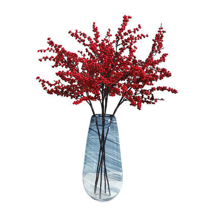 Luxury Faux Red Prosperity Berry Branch - Exquisite  New Year Home Décor for Spring Festival Celebrations & Elegant Floral Arrangements