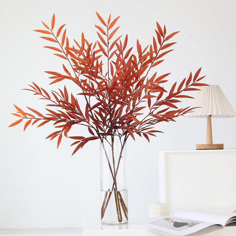 Vibrant Fall-Themed Artificial Willow Leaf Flowers for Outdoor Landscaping - Perfect Decorative Greenery for High Ceilings, Wall Art, and Garden Pathways