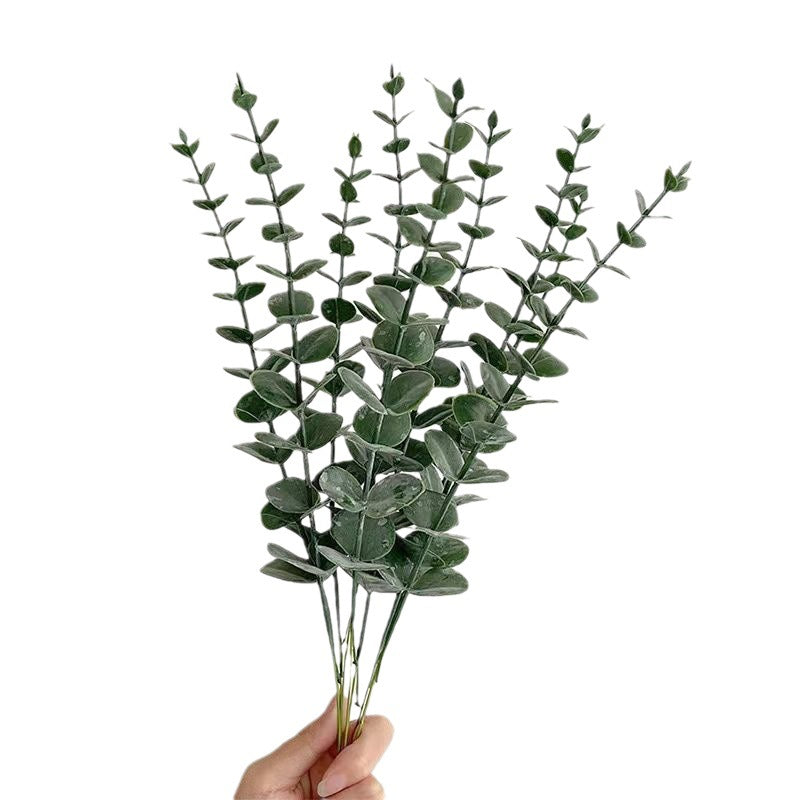 Realistic Eucalyptus Money Leaf Soft Gel Single Stem - Lush Greenery Floral Accent for Home and Living Room Decor