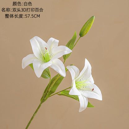 Stunning Double-Ended 3D Printed Lily Artificial Flowers for Home Decor – Stylish INS-Inspired Decorative Accent Perfect for Weddings and Special Occasions | Model MW31587