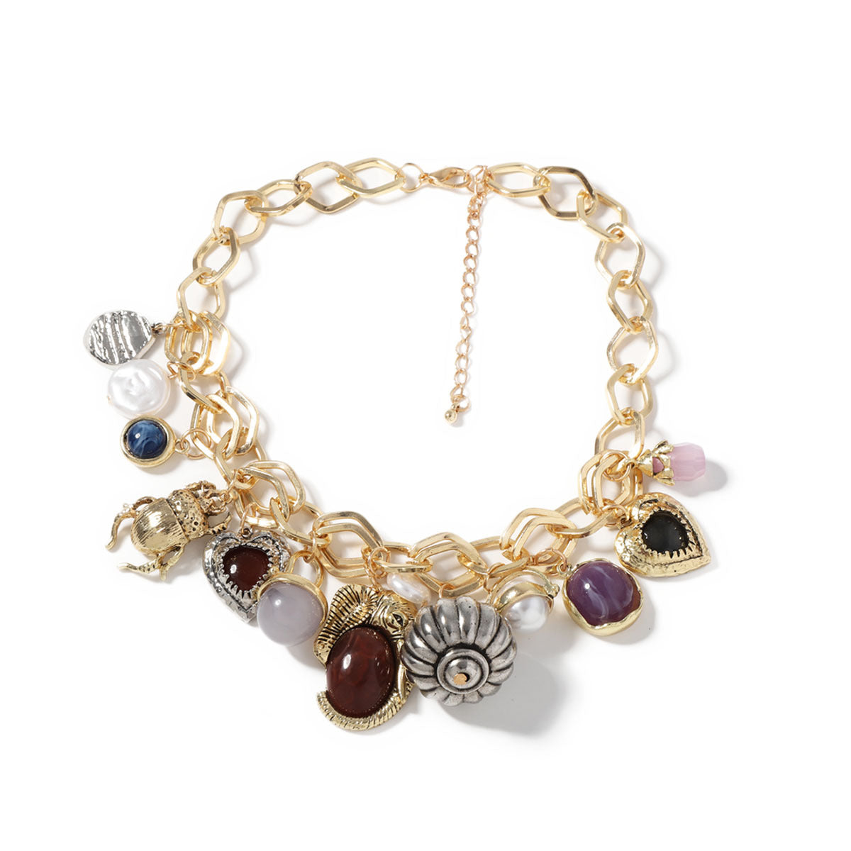 ZA Casual Luxury Vintage-Inspired Fashionable Pendant Chain Necklaces – Versatile and Artistic Jewelry for Women