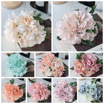 Quality Peony Light Blue Artificial Flowers - Stunning Wedding Decor, Realistic Faux Floral Arrangements (Model GF13823)