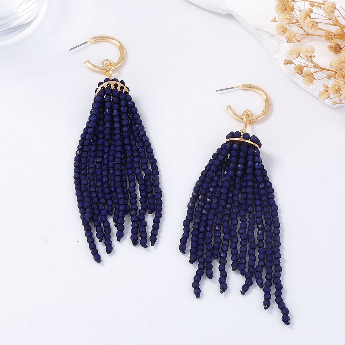 Elegant Vintage-Inspired Beaded Tassel Linear Earrings for Parties and Events – Exquisite, Versatile Jewelry for Women