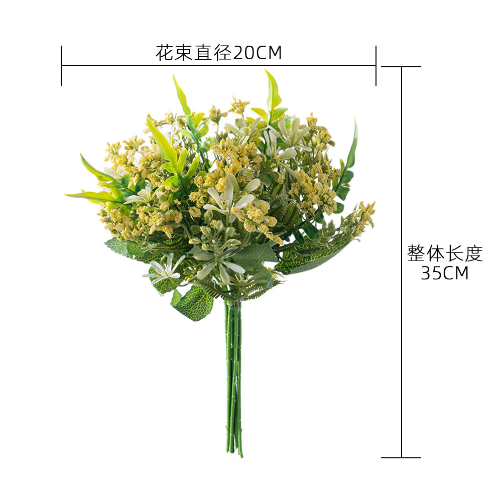 Stunning Artificial Baby's Breath Bouquet - Perfect for Weddings, Events, and Home Decor - Realistic Green Floral Arrangement - MW81113