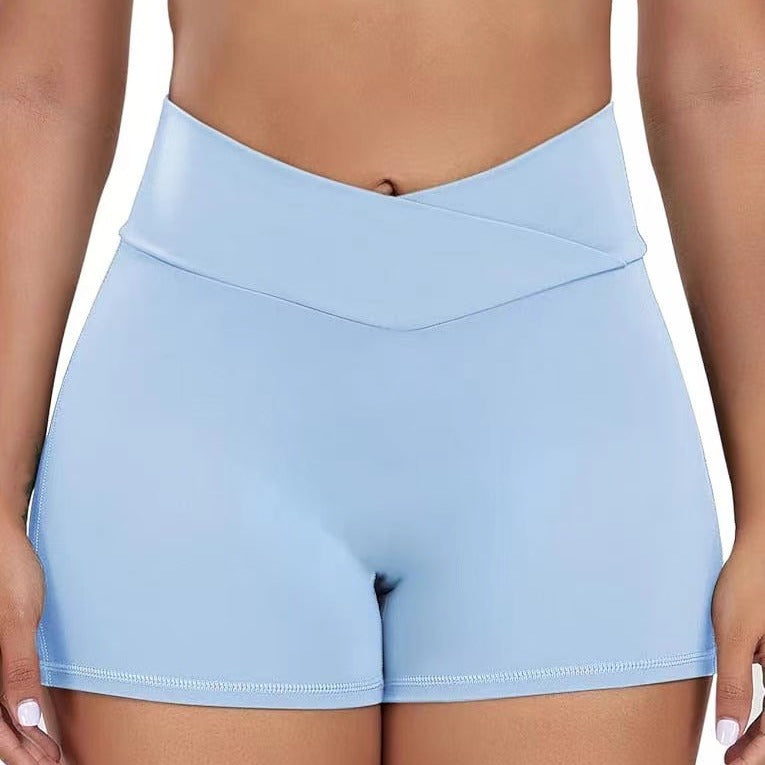 8 Color High Waisted Seamless Peach Lift Yoga Shorts with Pockets for Running Fitness and Training