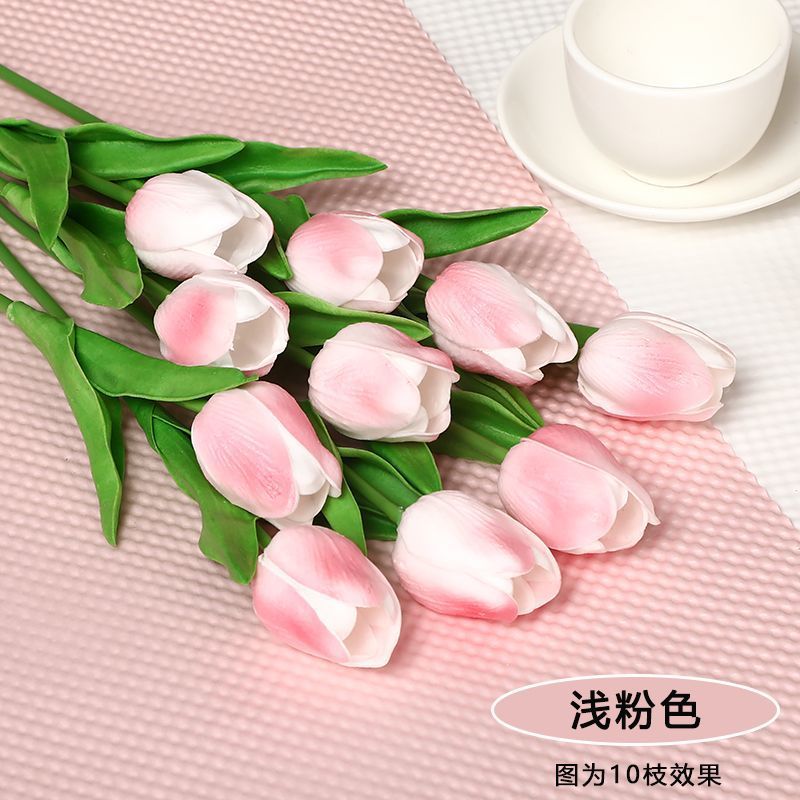 Realistic PU Tulip Artificial Flower Bouquet - Perfect Photo Prop and Elegant Home Décor for Living Room Floral Arrangements