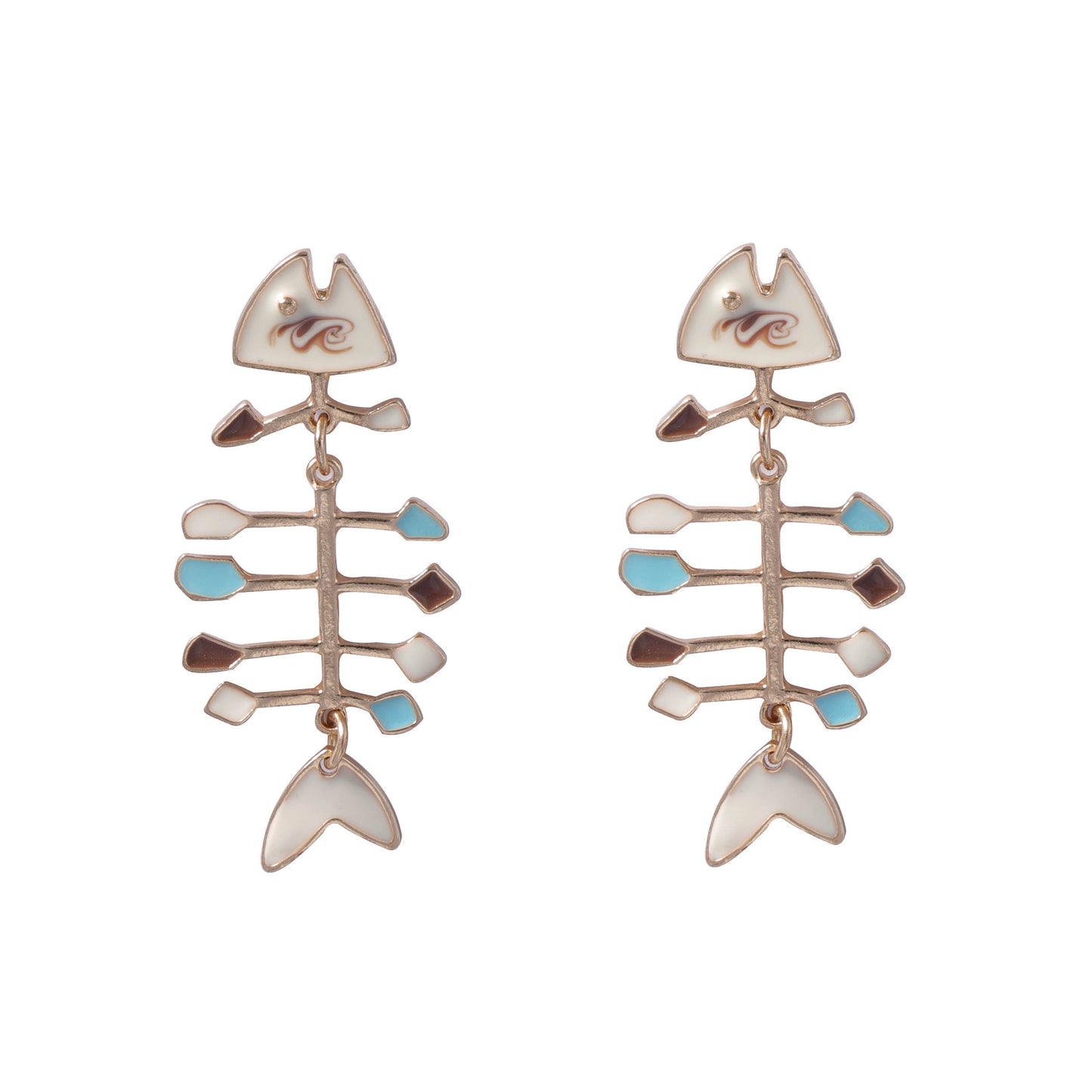 Unique Ocean Resort-Inspired Alloy Fishbone Dangle Earrings – Trendy, Versatile, and Minimalist Jewelry for Women