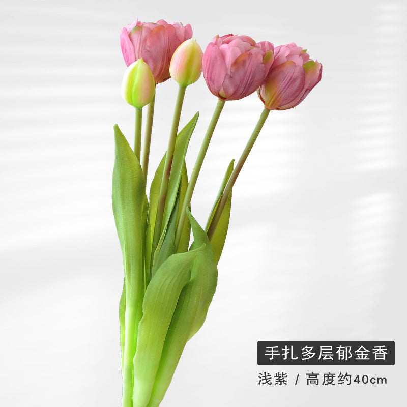 Lifelike Multilayer Petal Tulip Artificial Flower for Home Décor – Perfect for Photography Props, Soft Rubber Tulip Arrangement - Ideal Gift for Any Occasion