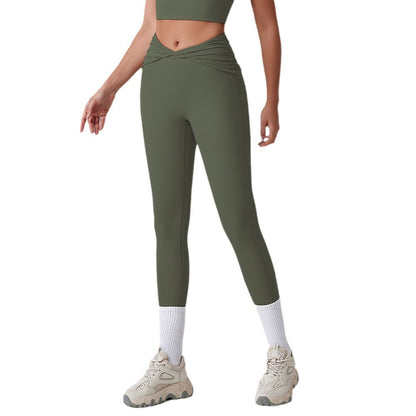 High Waisted Women's Quick Dry Yoga Pants with Twist Knot Butt Lifting Fitness Leggings for Running and Versatile Everyday Wear