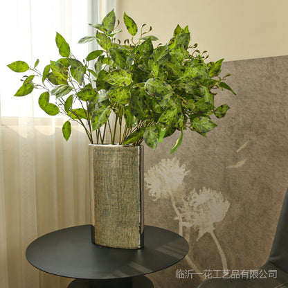 Realistic Single Stem Taro Leaf - Nordic Minimalist Decor for Living Room and Dining Table -  Indoor Artificial Silk Flower Arrangement