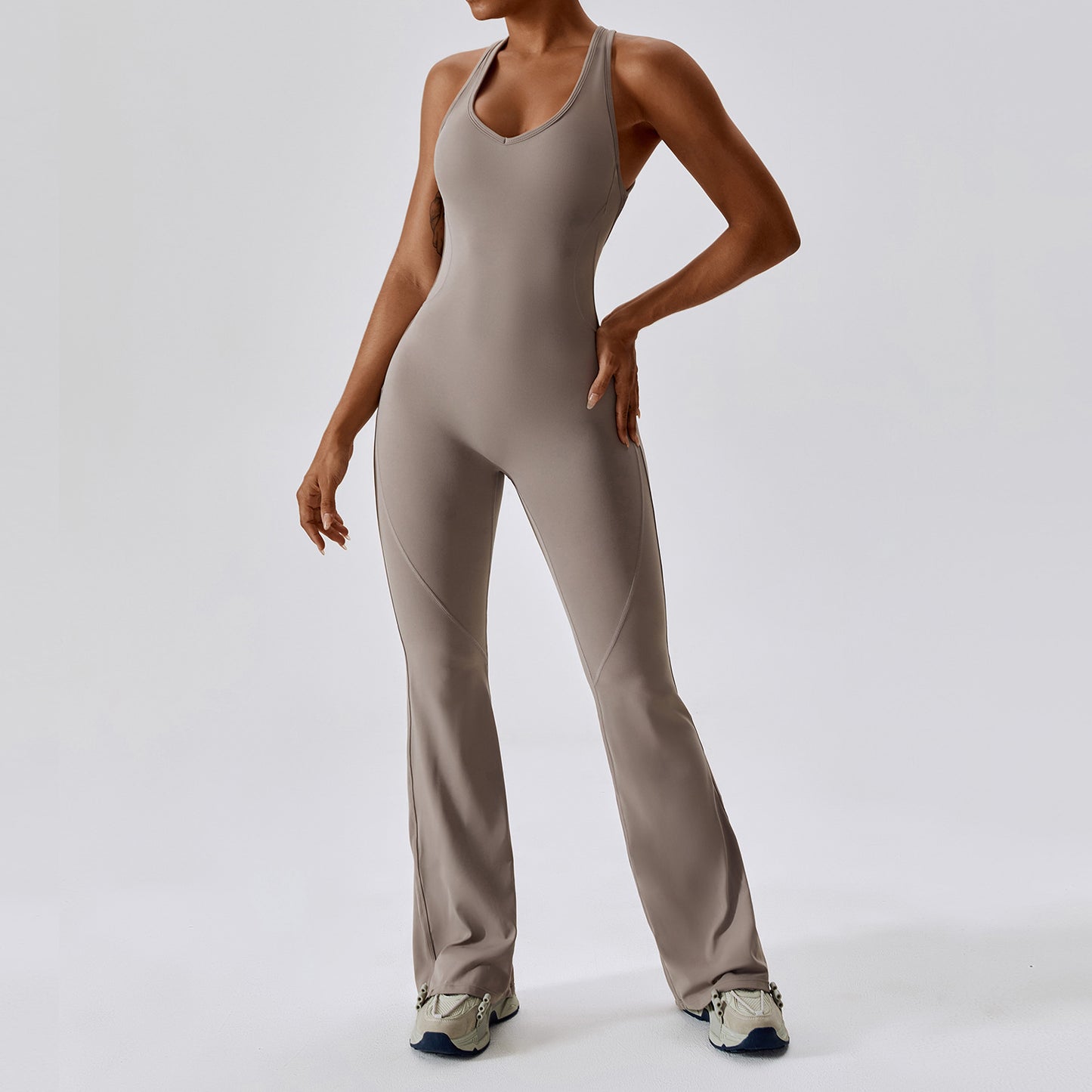 Quick Dry High Performance Yoga Bodysuit for Dance Fitness Sculpting High Waist Design with Flared Leg Enhancing Your Shape and Comfort