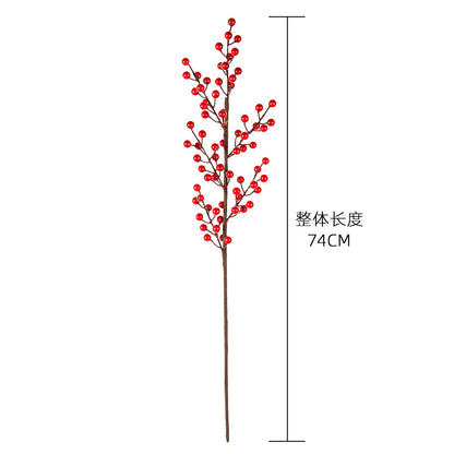 Winterberry Prosperity Fruit - INS Style Realistic Faux Flowers for Home Decoration and Wedding Celebrations - MW65508