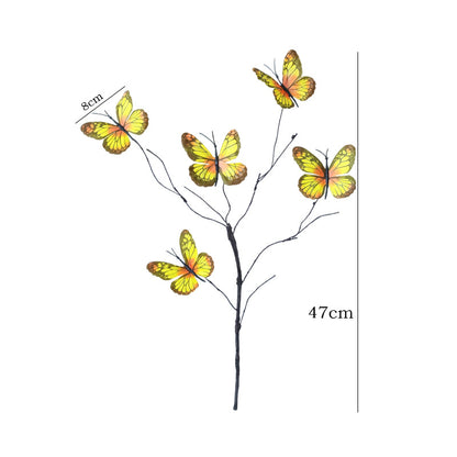 Stunning 5-Branch Dried Twig Butterfly Flower Wedding Hall Decor - Exquisite DIY Faux Floral Arrangements for Trendy Ambiance