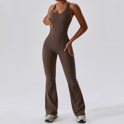 Quick Dry High Performance Yoga Bodysuit for Dance Fitness Sculpting High Waist Design with Flared Leg Enhancing Your Shape and Comfort