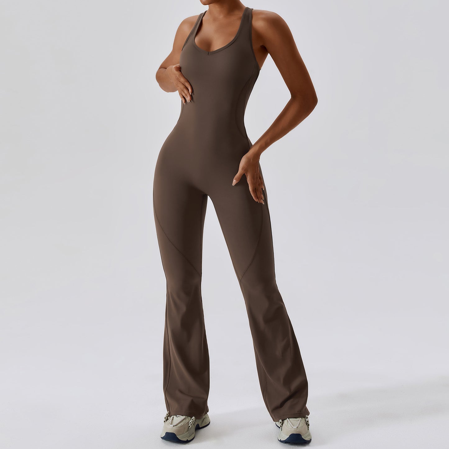 Quick Dry High Performance Yoga Bodysuit with Tummy Control and Flare Leg Design Enhance Your Curves Optimize Comfort for Dance Workout and Fitness