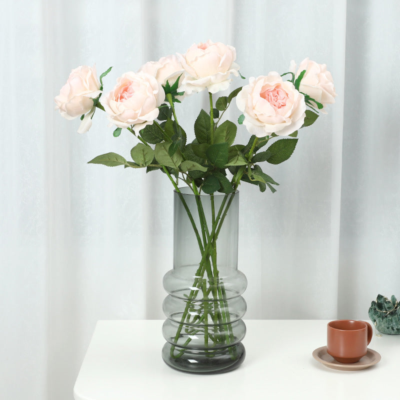 Luxurious Touch Realistic Austin Rose Bouquet -  Quality Faux Flowers for Elegant Home Decor