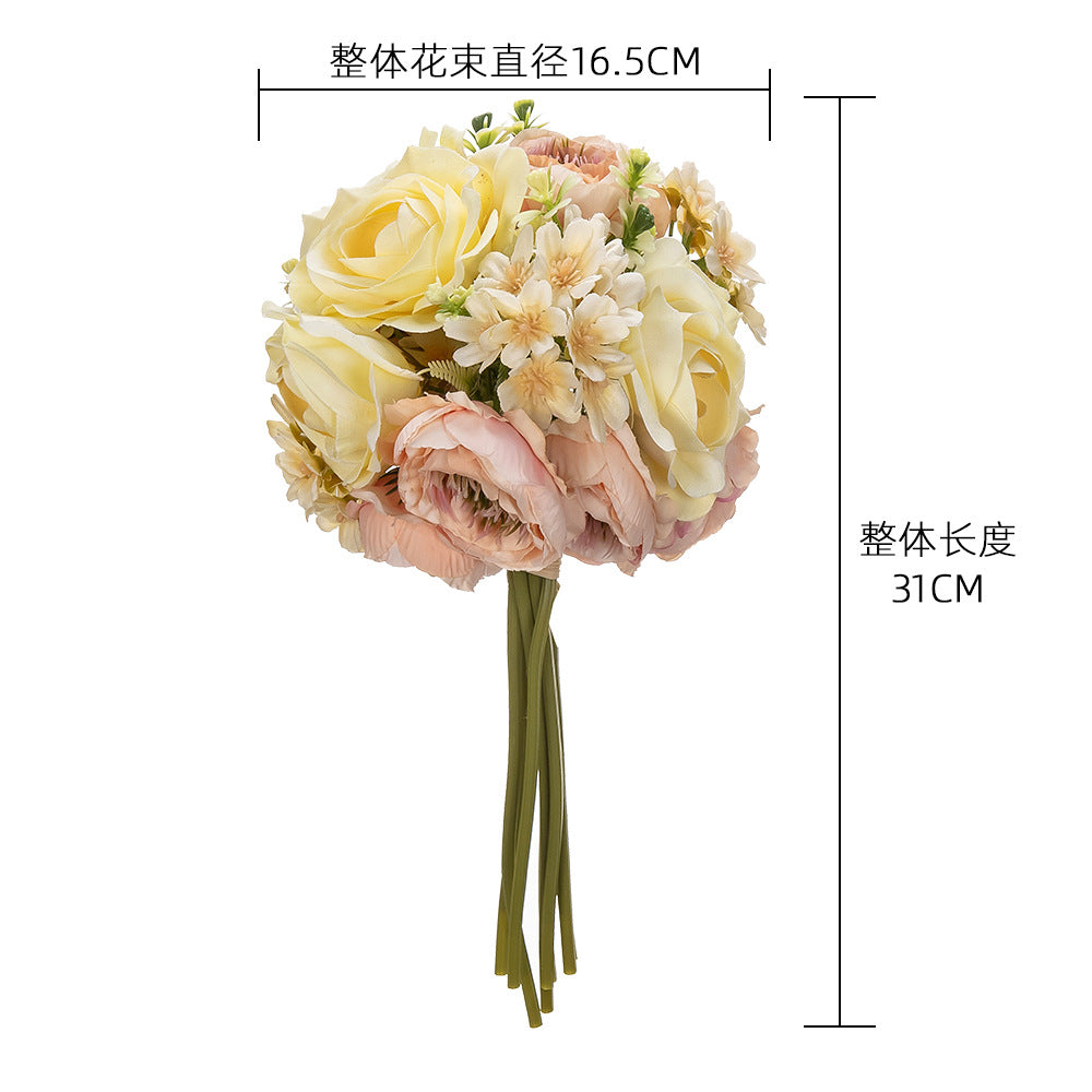 Lifelike Faux Snow Flower Bouquet - Perfect for Weddings and Events - INS Style Realistic Green Plant Décor - Model MW83111