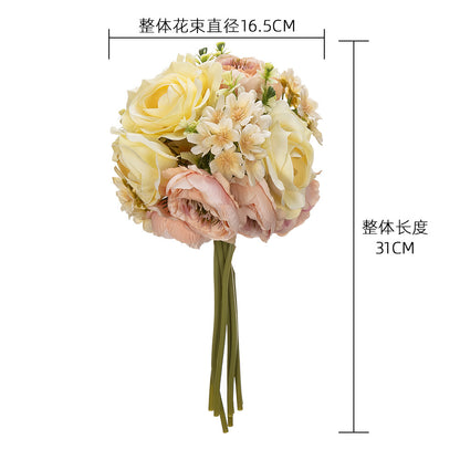 Lifelike Faux Snow Flower Bouquet - Perfect for Weddings and Events - INS Style Realistic Green Plant Décor - Model MW83111