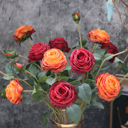 Stunning Faux Fire-Roasted Edge Roses for Bridal Photography Props - Perfect Home Décor Accent for Stylish Interiors