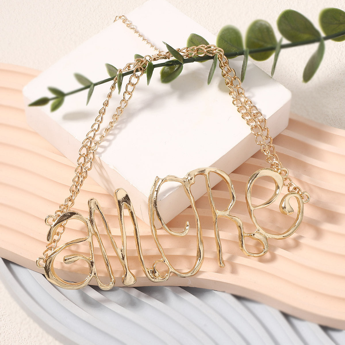 Trending Hip-Hop Punk Style Hollow Out Irregular Letter Choker Necklace – Bold Metal Design with High-End Appeal