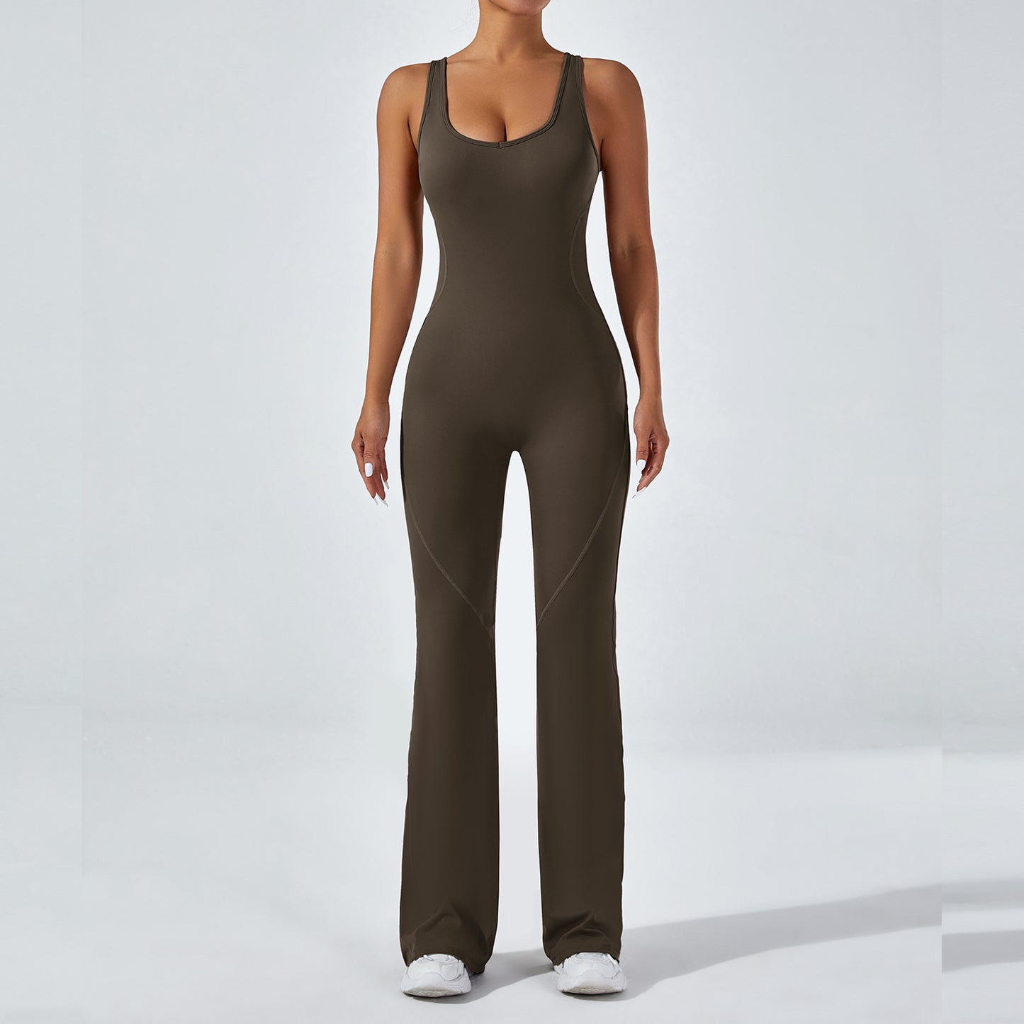 Backless Bodysuit with Butt Lifting Features High Waisted Flare Yoga Jumpsuit for Comfort and Support