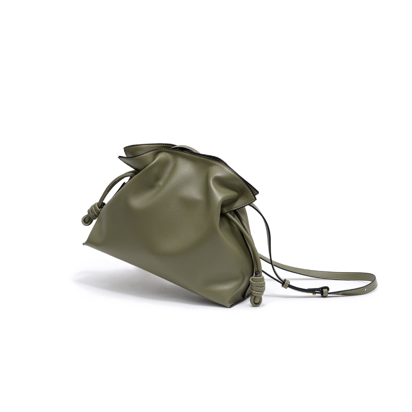 Genuine Leather Women's Drawstring Bucket Bag and Versatile Chic Crossbody and Shoulder Bag with Ruched Design for Everyday Use